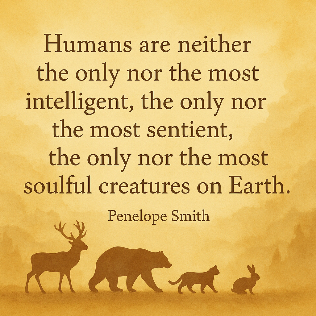Five Animals walking and a quote